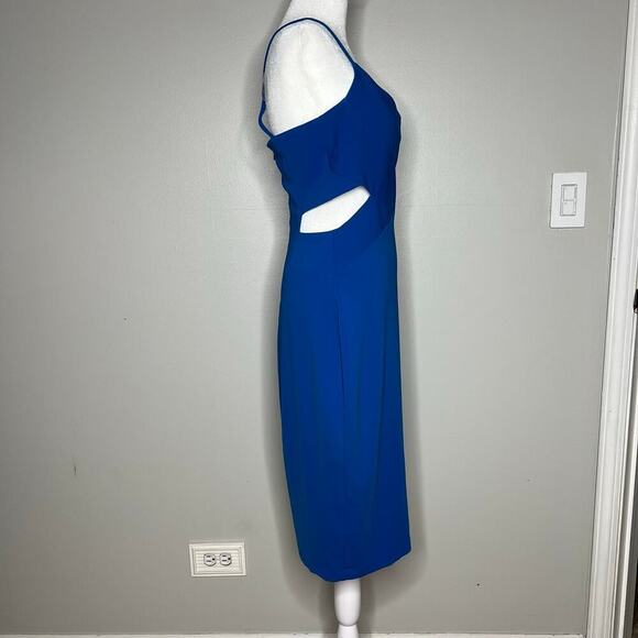 Laundry by Shelli Segal Royal Blue Knee-Length Dress Size 6 Side Cutouts V-Neck - Picture 5 of 11
